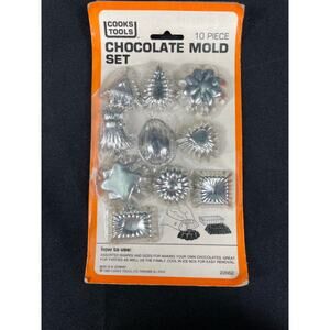 Vintage Cooks Tools 10 Piece Metal Chocolate Mold Set, 1980, Assorted Shapes